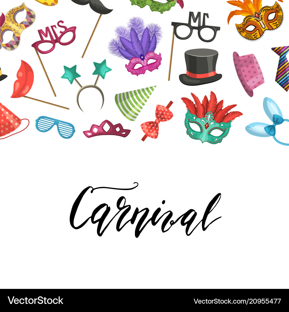Masks and party accessories Masks and party accessories vector image