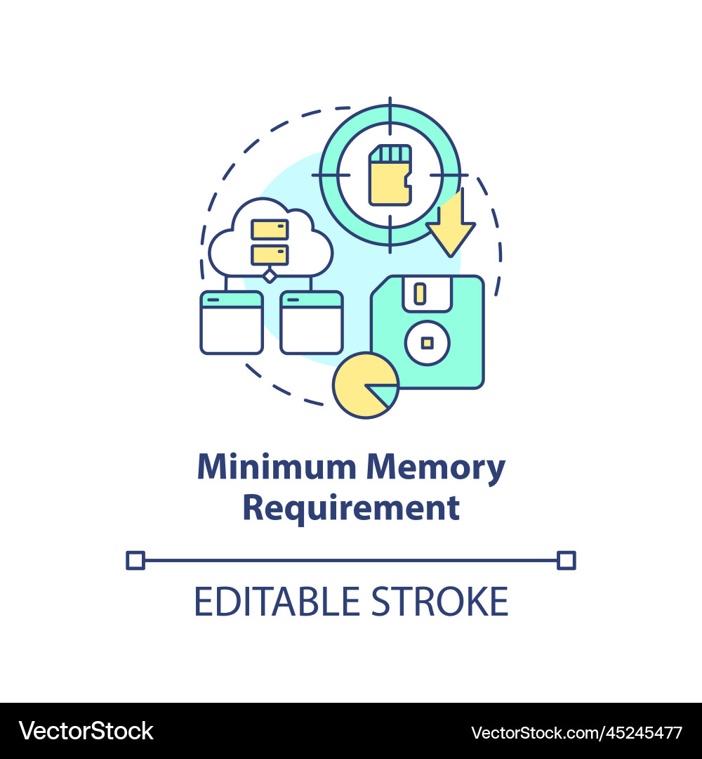 Minimum memory requirement concept icon Vector Image