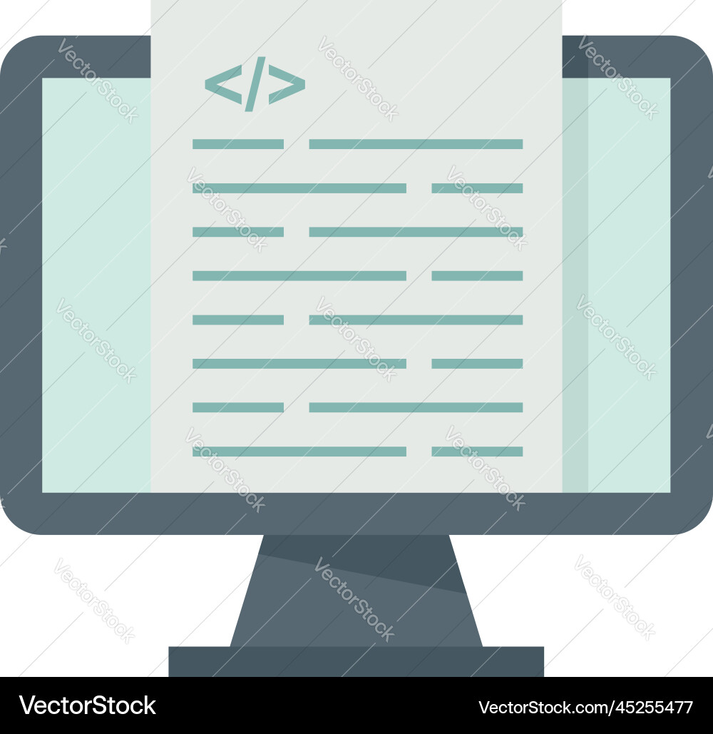 Pc Programmier-Icon flach Web-Computer Pc Programmier-Icon flach Web-Computer vektorbild