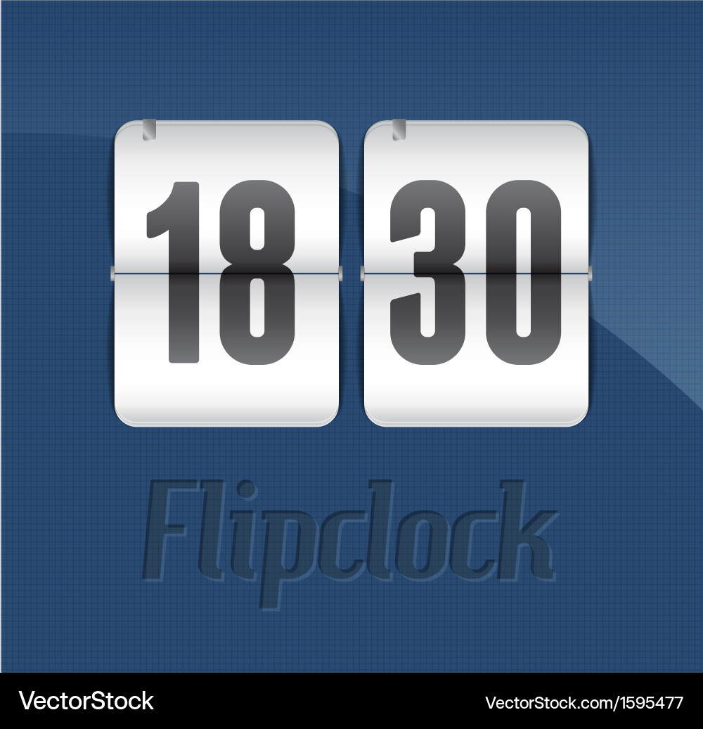 Retro Flip Clock Display Vector Image