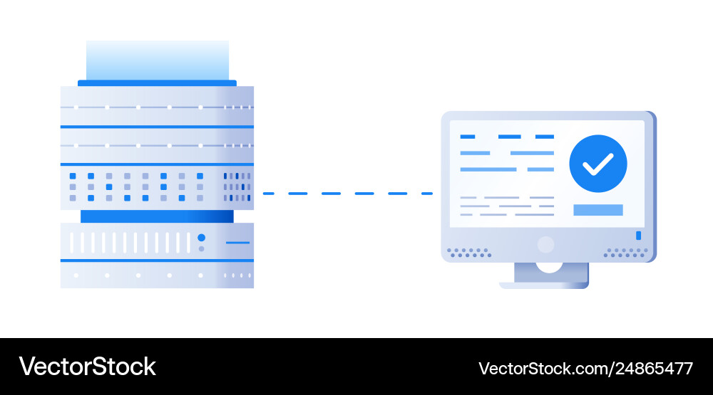 Server and laptop programming concept flat Server and laptop programming concept flat vector image