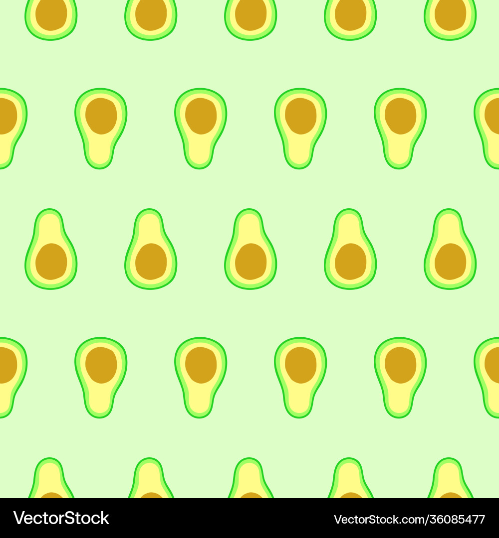 Simple avocado doodle repeat pattern design Vector Image