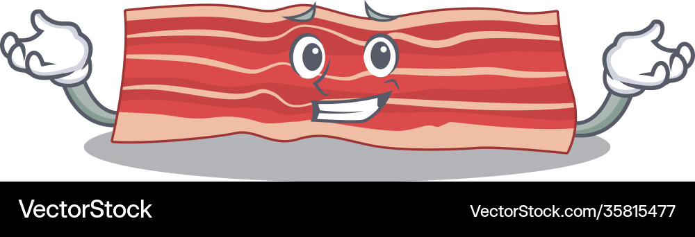 Smiling Bacon Character Vector Image