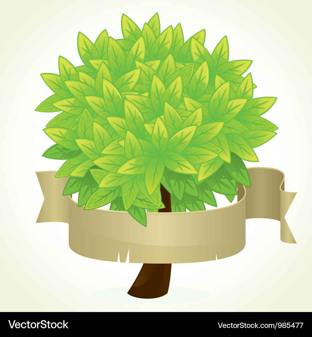 Tree and banner Vector Image