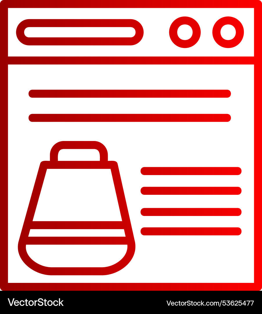 Webpage line gradient icon Vector Image