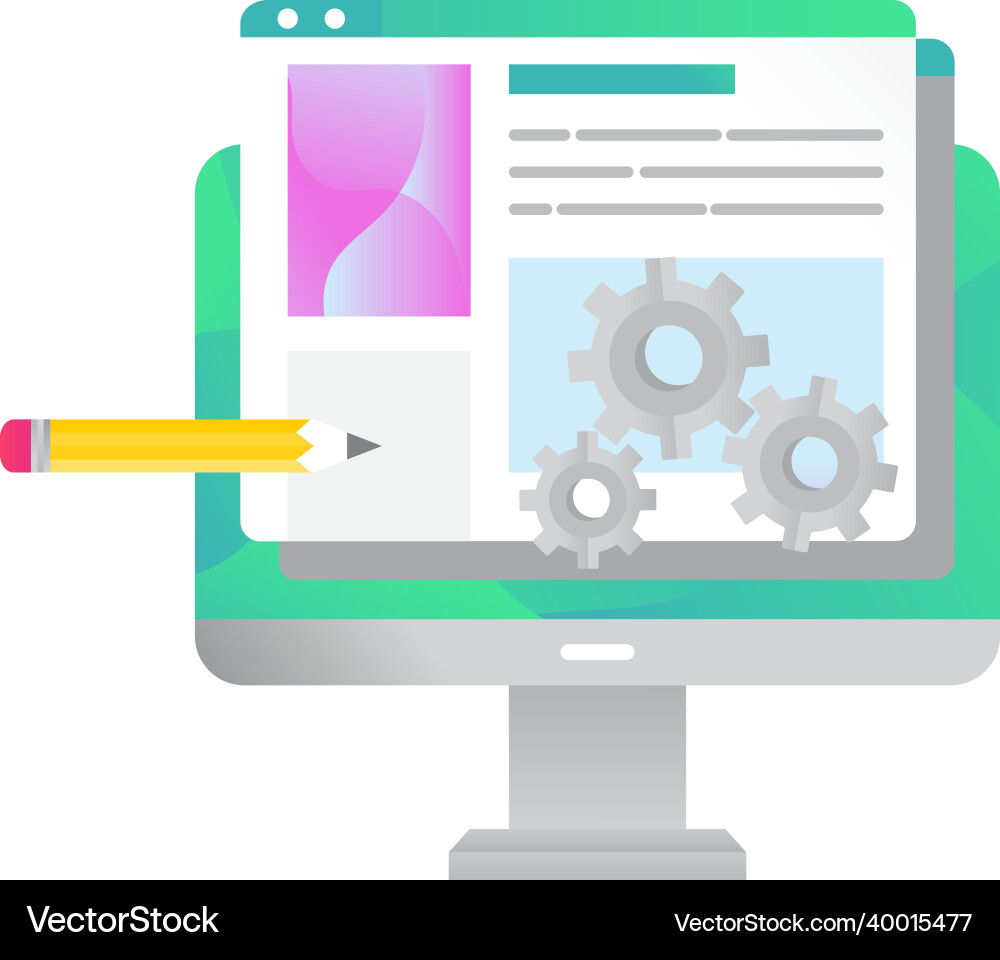 Website building icon web design isolated Vector Image