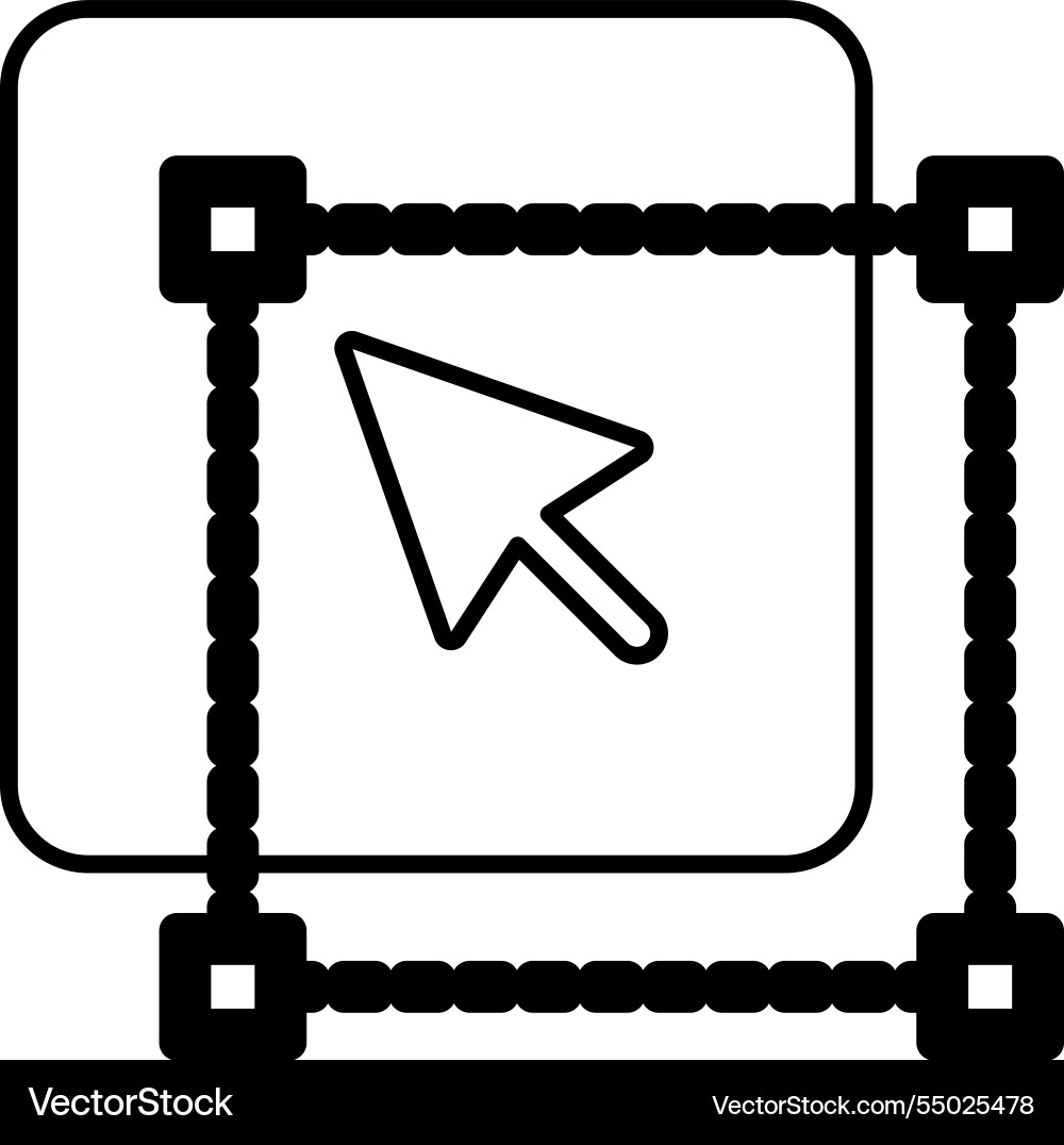 A arrow pointing to square with border A arrow pointing to square with border vector image