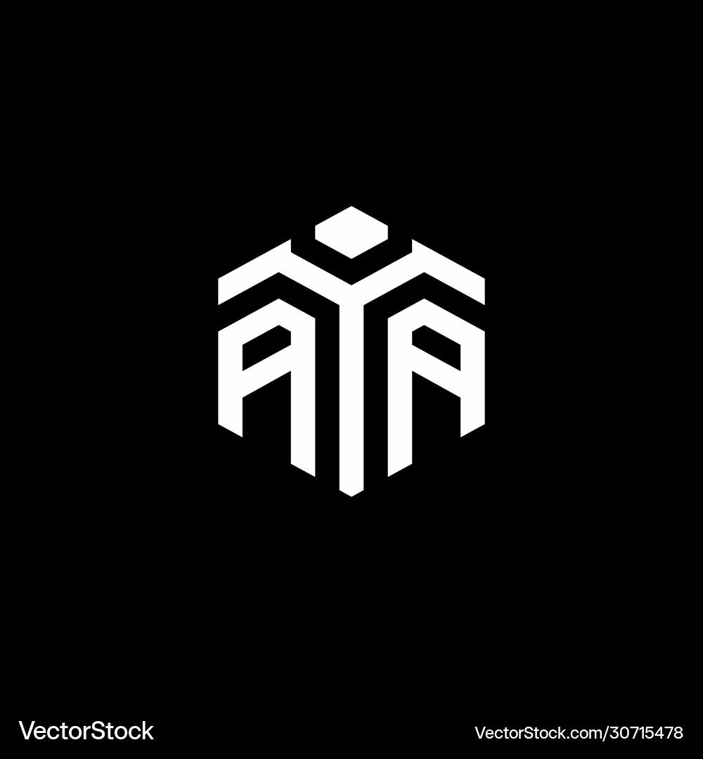 Aa monogram logo with abstract hexagon style Vector Image