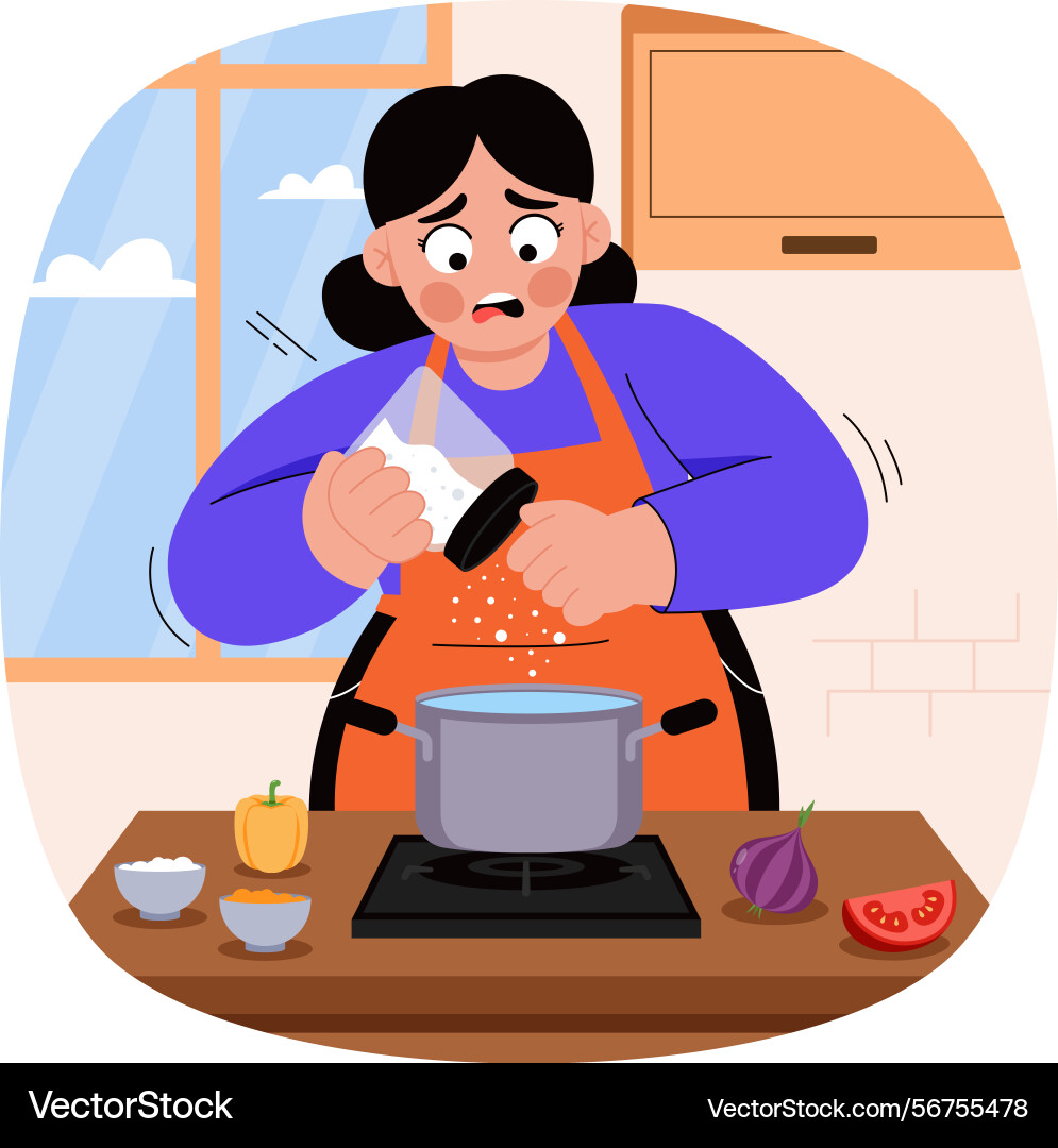 Adding spice to dish Vector Image