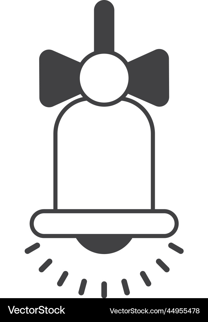 Bell with ribbon in minimal style Bell with ribbon in minimal style Vector Image