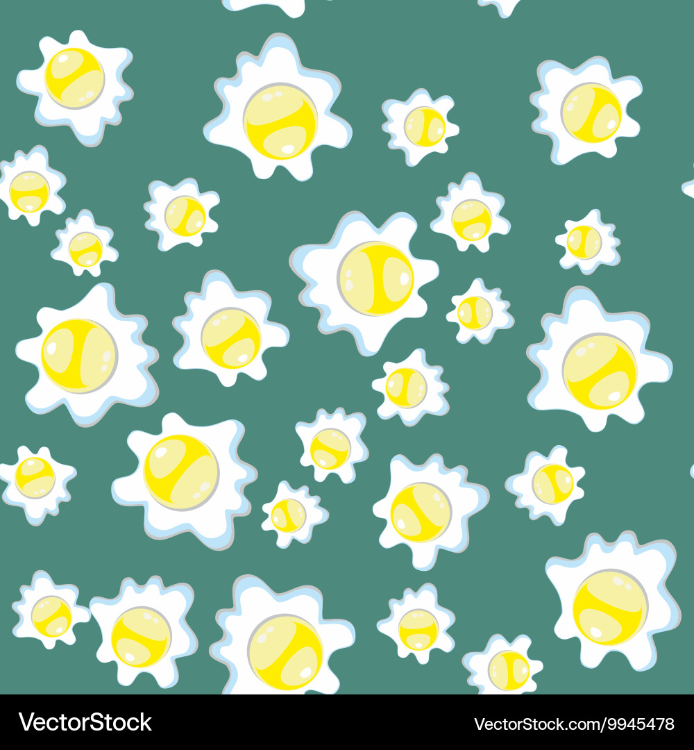Broken eggs seamless pattern breakfast background Vector Image