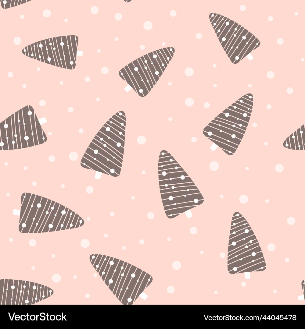 Christmas tree and snowflake seamless pattern new Christmas tree and snowflake seamless pattern new Vector Image