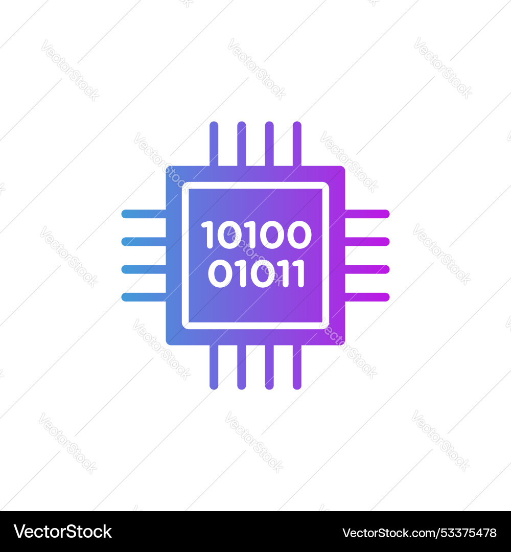 Computation icon set cloud server processor vector image