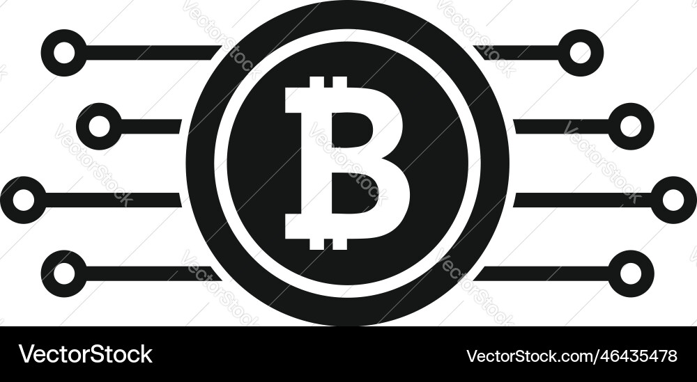Digital bitcoin icon simple block chain Digital bitcoin icon simple block chain vector image