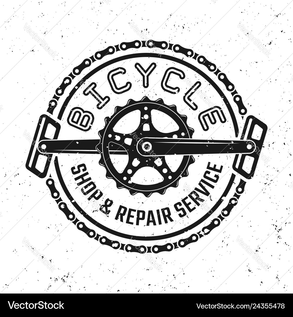 Fahrrad Pedale und Kette rund Retro Emblem Fahrrad Pedale und Kette rund Retro Emblem vektorbild
