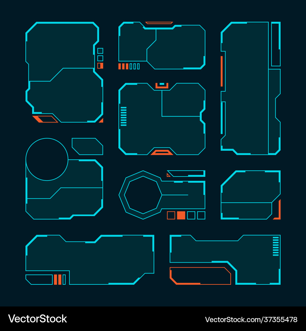 Hud frames futuristic design ui templates simple Vector Image