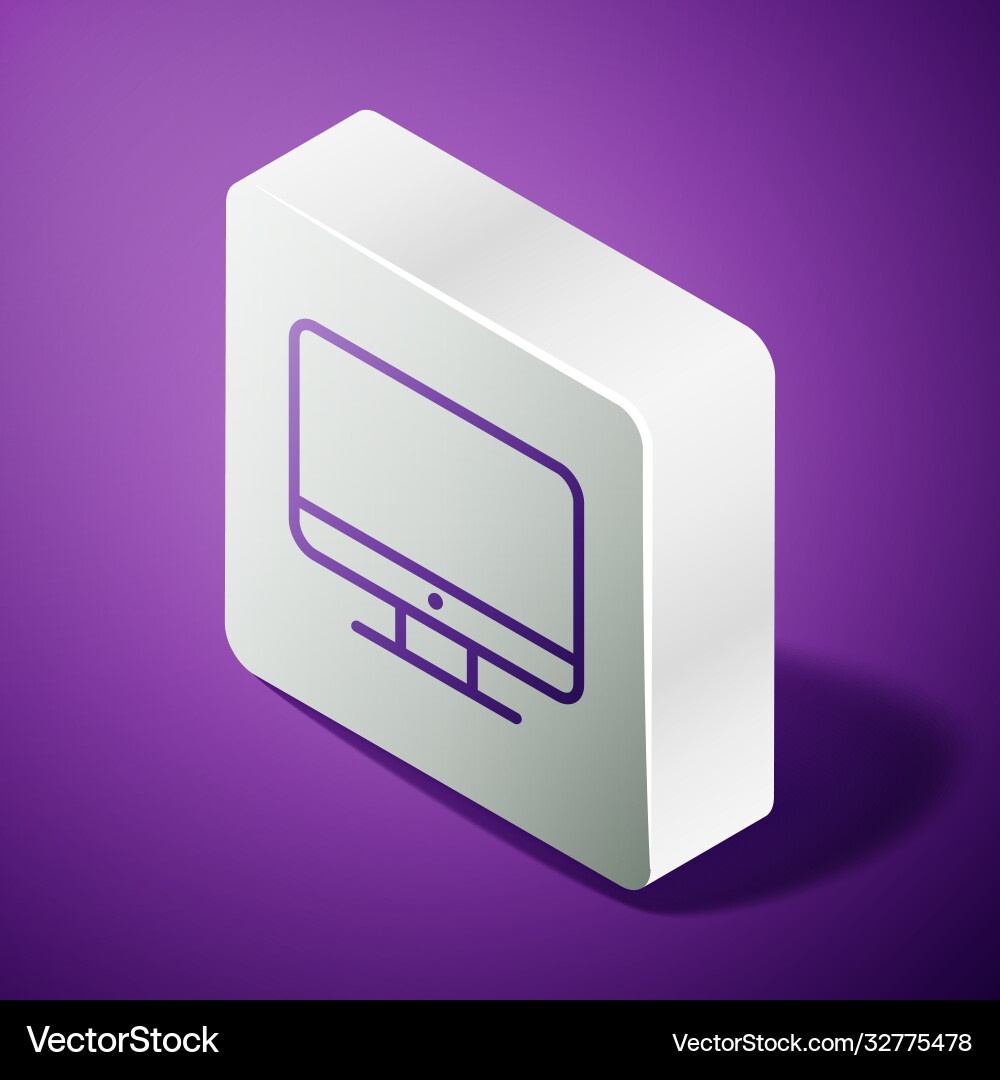 Isometric line computer monitor screen icon Isometric line computer monitor screen icon Vector Image