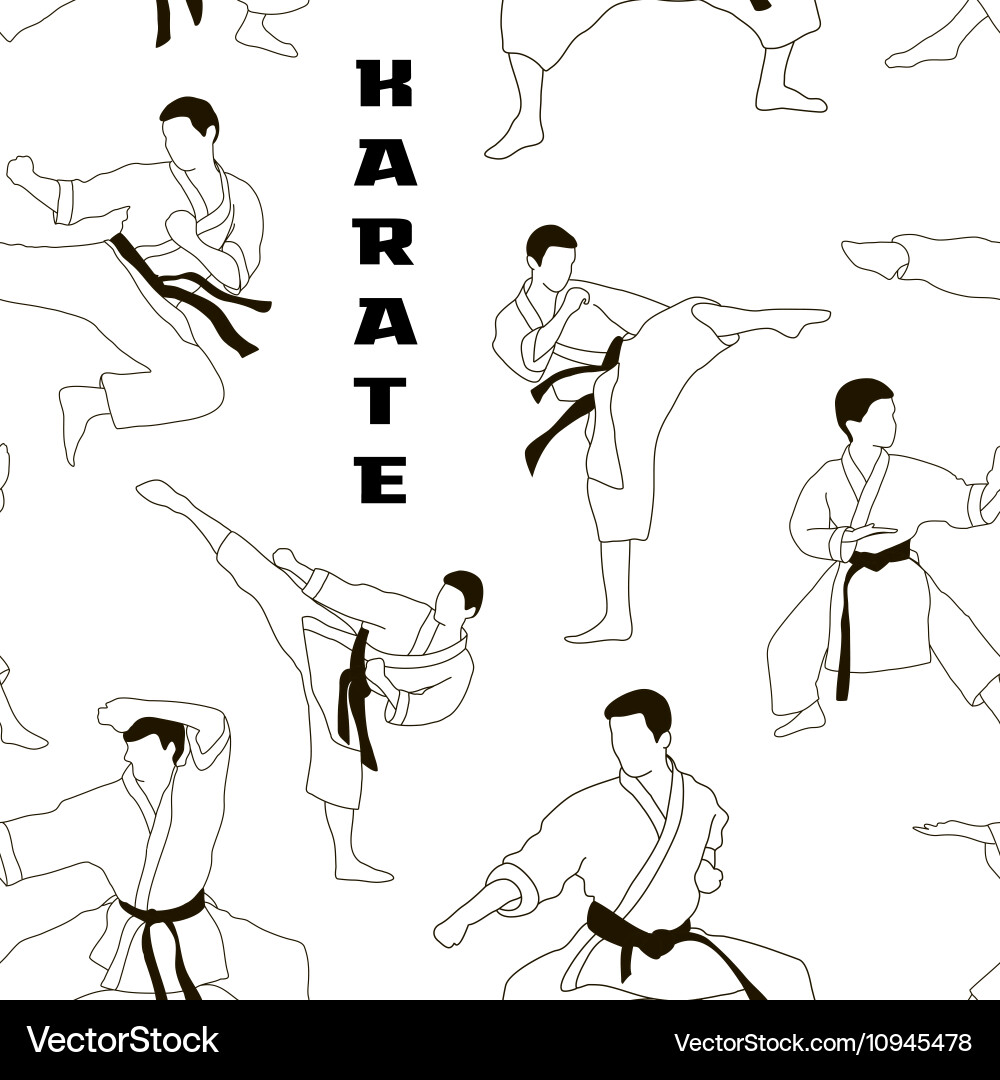 Karate set pattern vector image