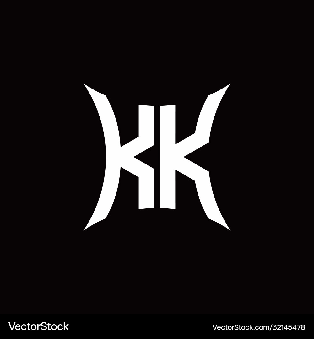 Kk monogram logo with sharped shape design Vector Image