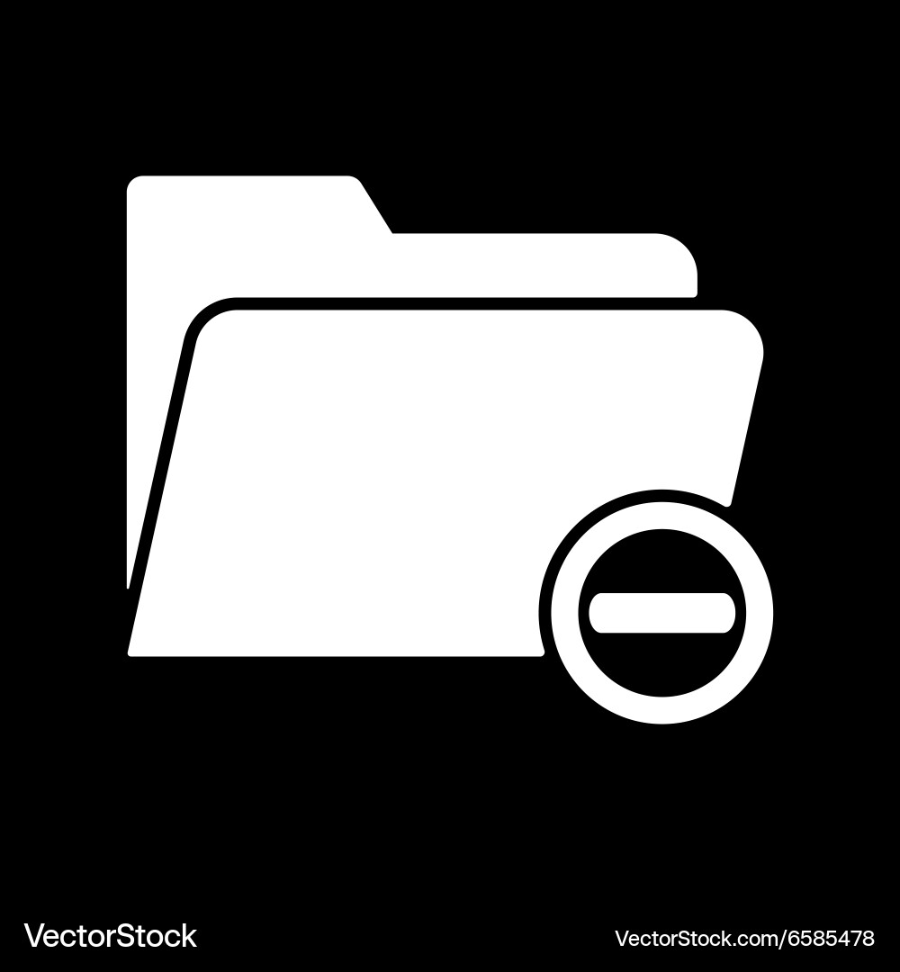Remove from folder icon data and directory Vector Image