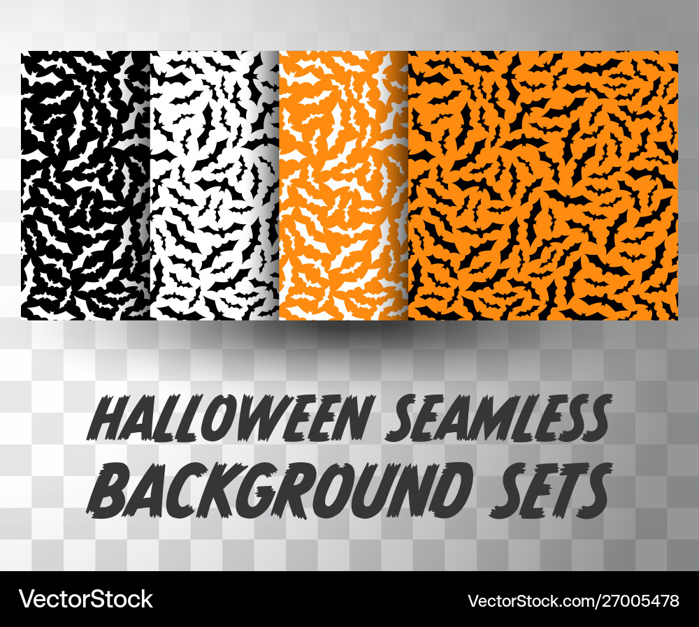 Set seamless pattern bats Vector Image