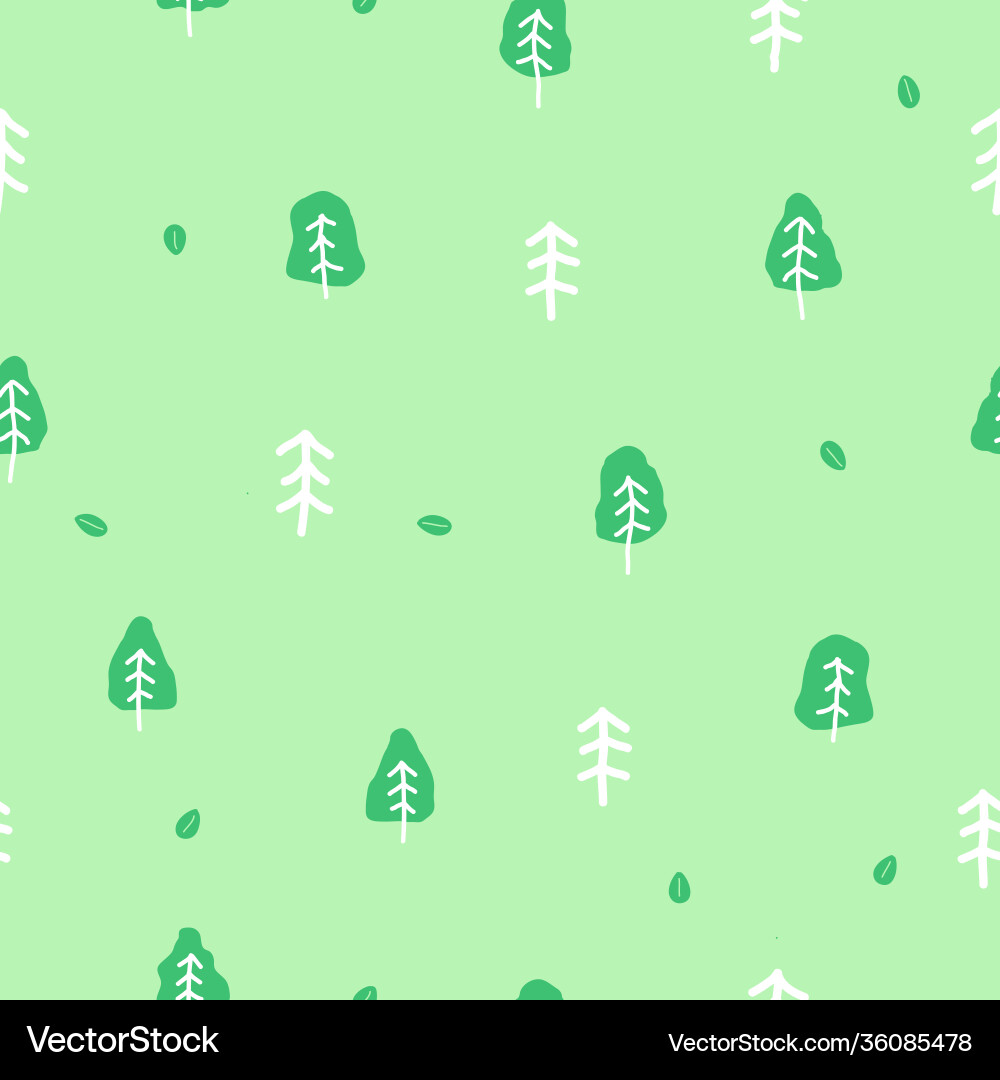 Simple tree doodle repeat pattern design Simple tree doodle repeat pattern design vector image