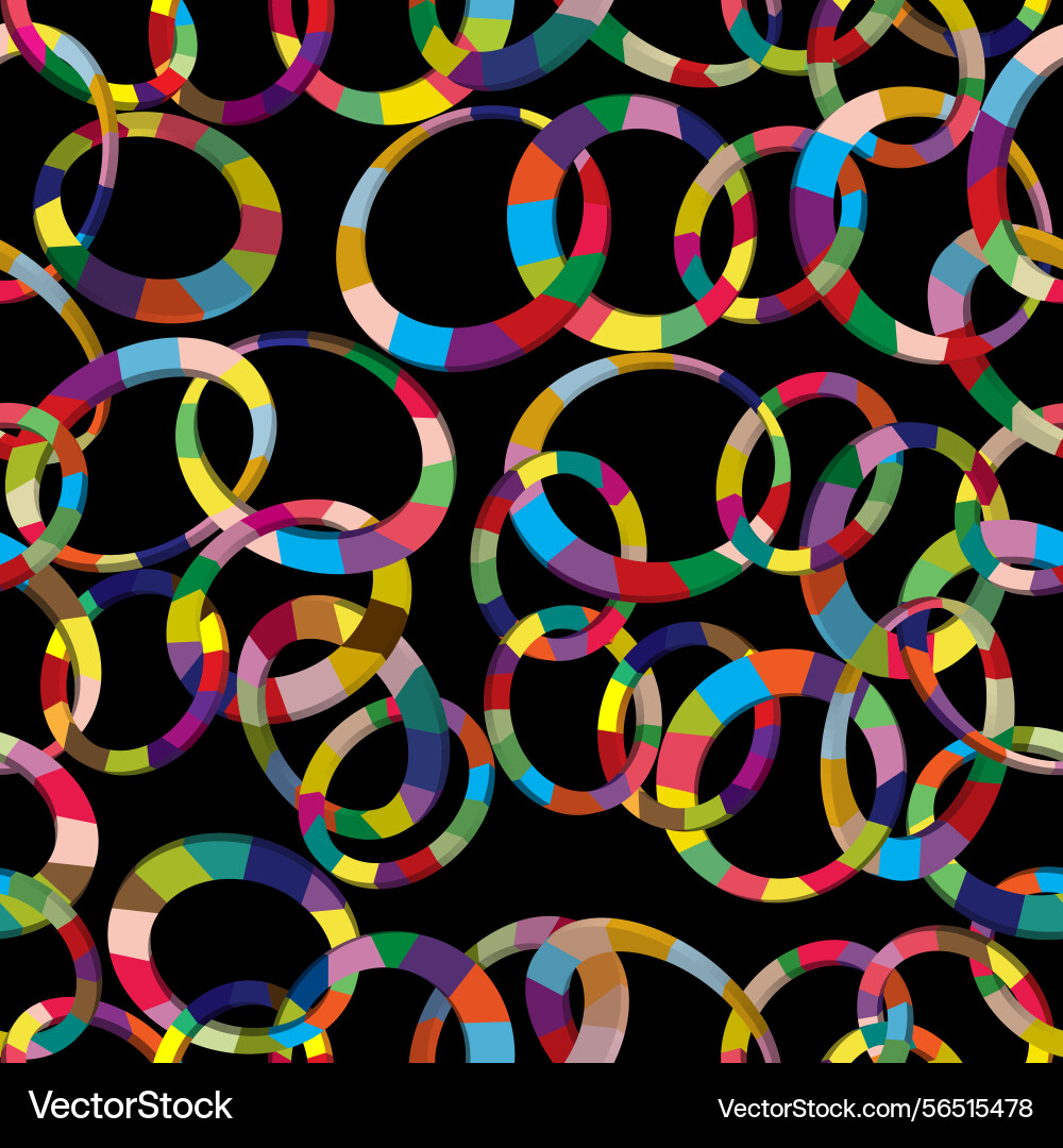 Tangled colorful 3d circles seamless pattern Tangled colorful 3d circles seamless pattern vector image