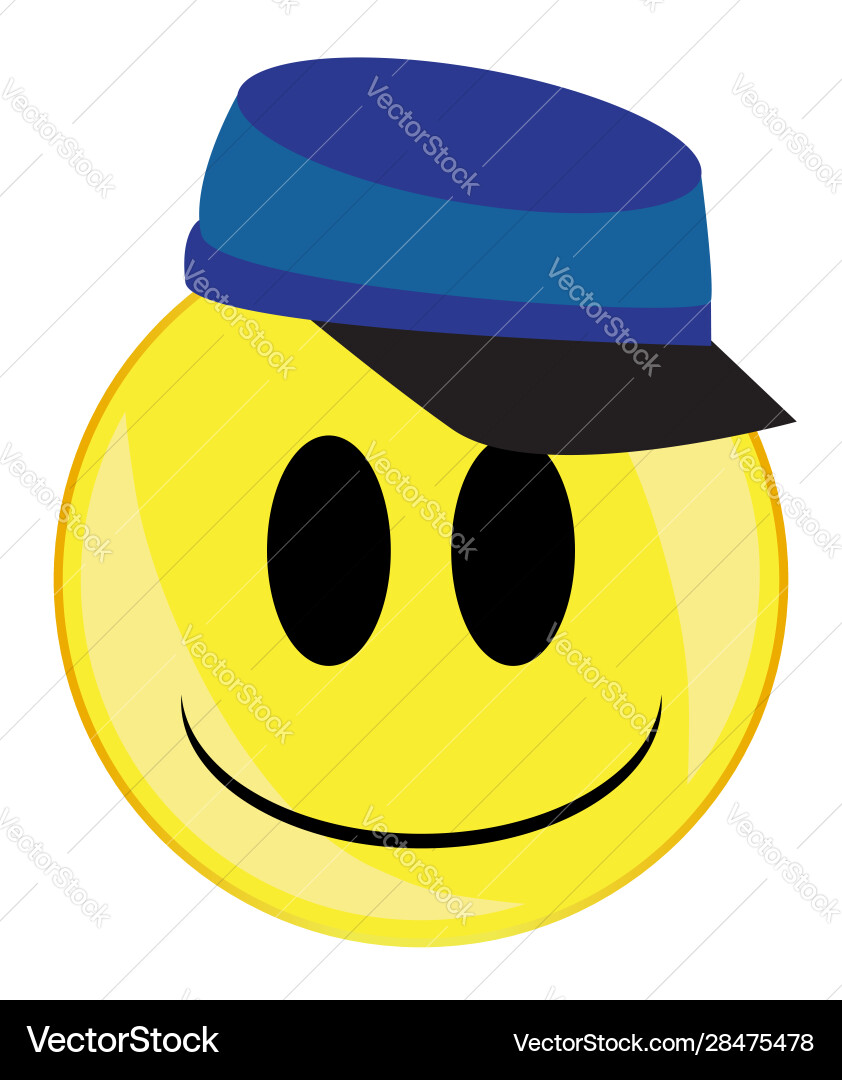 Union smile face button isolated Vector Image
