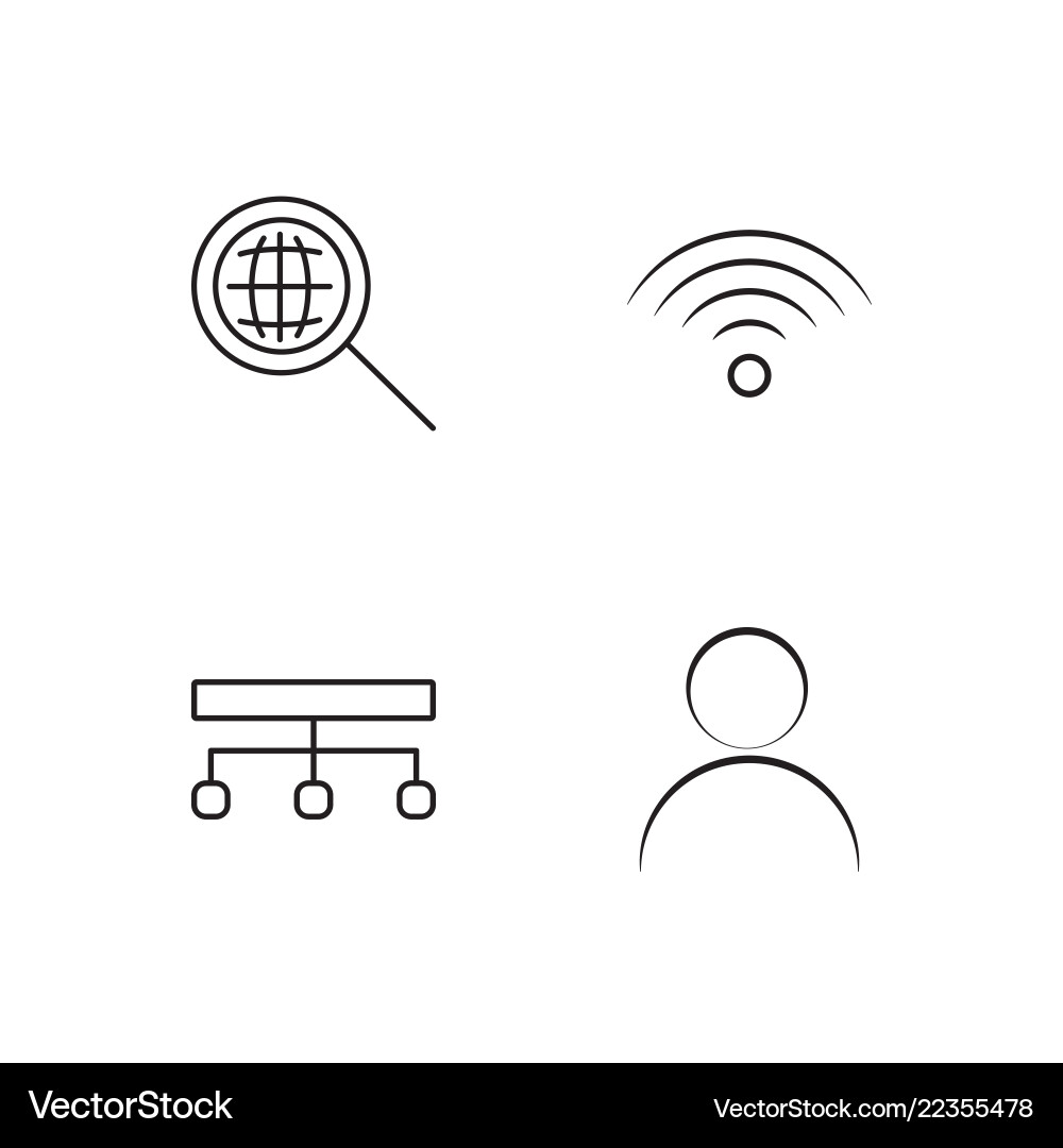 Web simple outlined icons set Web simple outlined icons set Vector Image