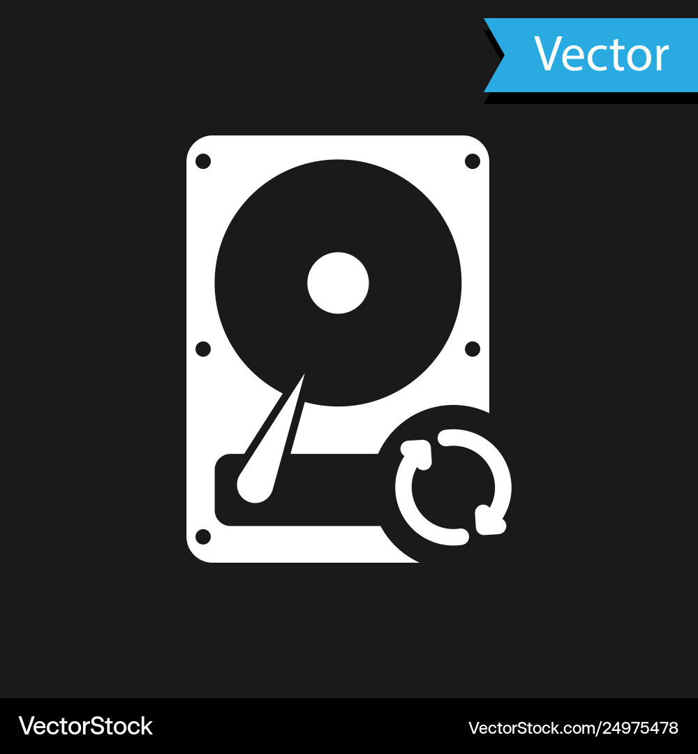 White hard disk drive hdd sync refresh icon Vector Image