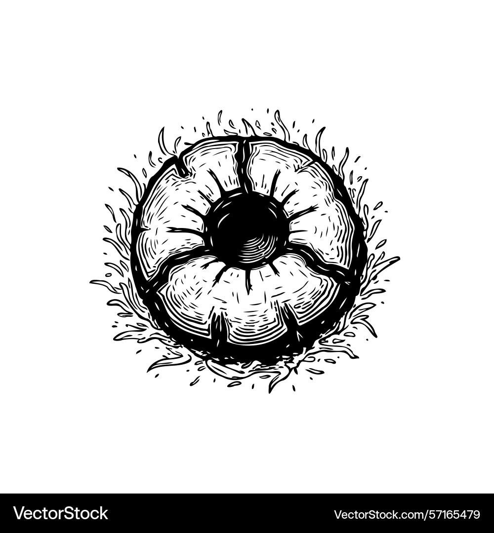 Abstract donut with grunge texture and unique Vector Image