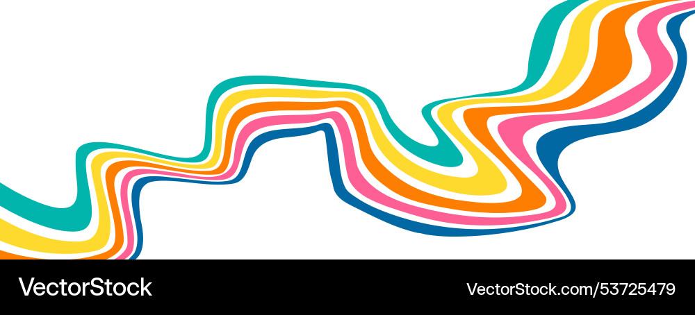 Background with colored parallel lines deformed vector image