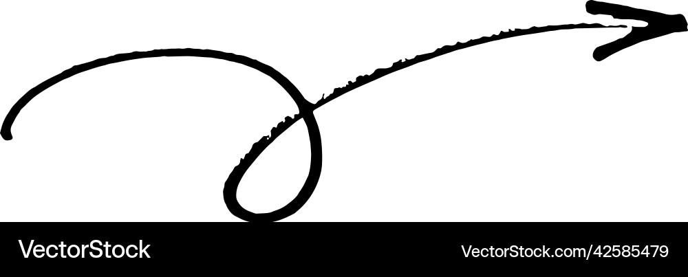 Brushstroke arrow smooth two loop up hand drawn Vector Image