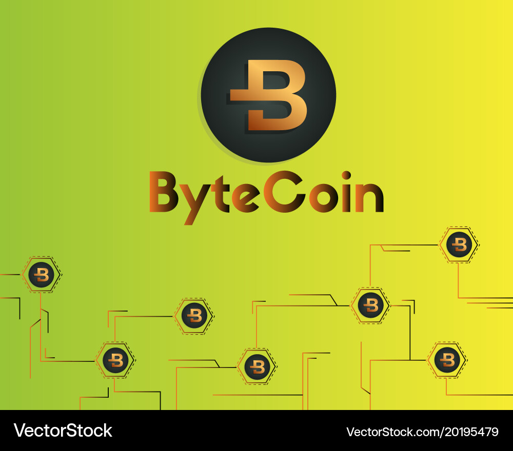 Bytecoin cryptocurrency blockchain technology Vector Image