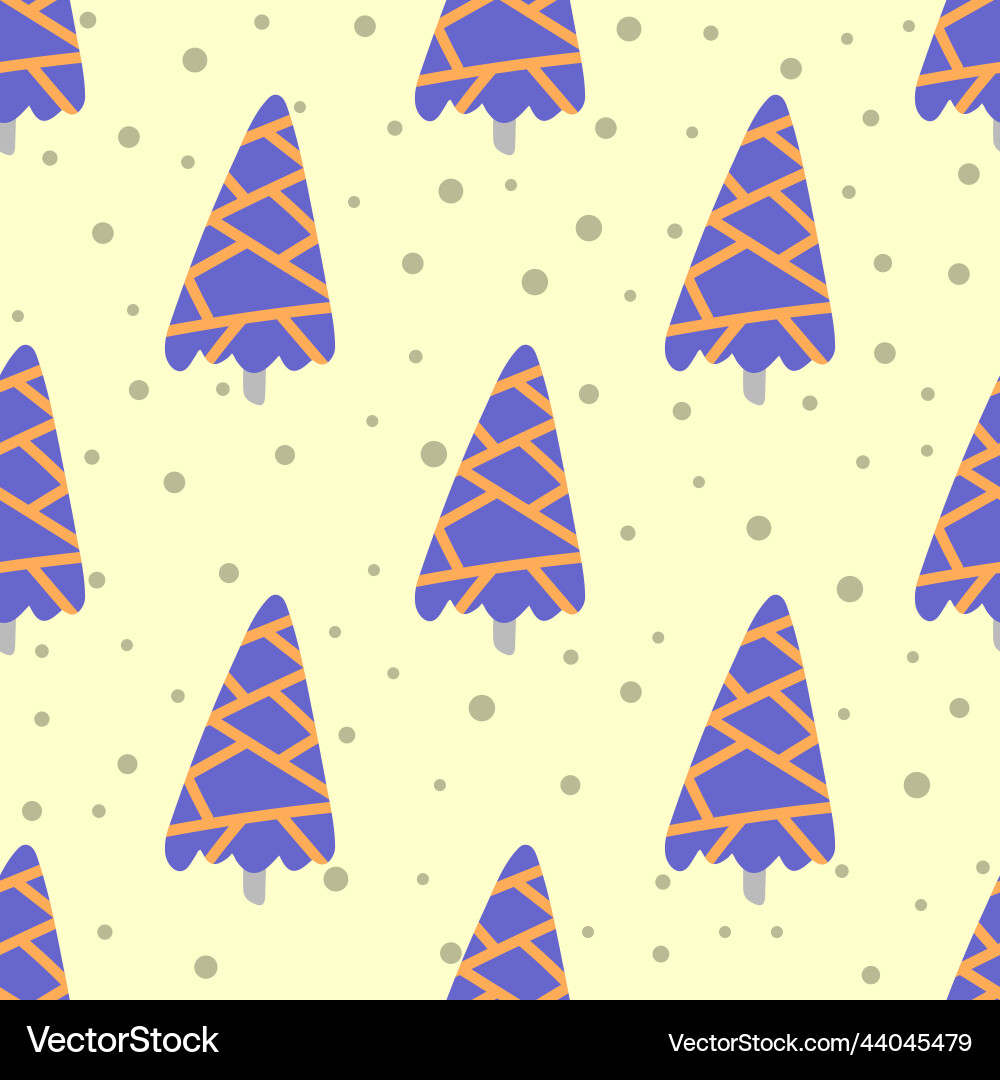 Christmas tree and snowflake seamless pattern new Vector Image