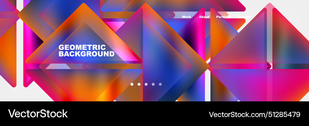Colorful fluid gradient triangles and squares web Colorful fluid gradient triangles and squares web Vector Image