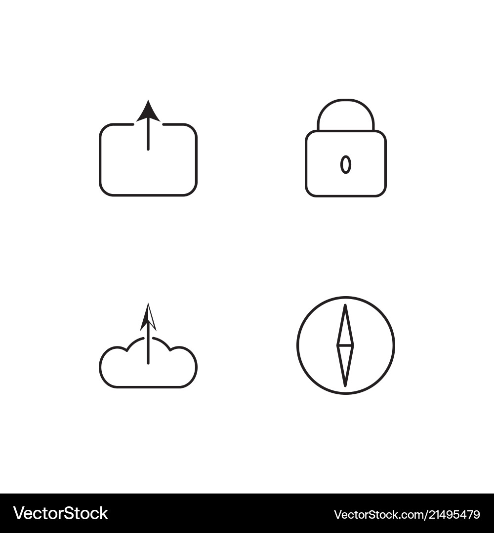 Essential linear icons set simple outline Vector Image