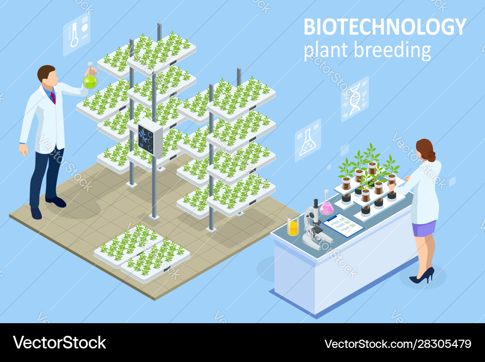 Isometric concept laboratory exploring new Isometric concept laboratory exploring new vector image