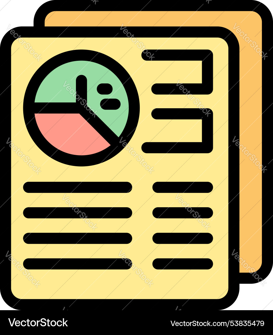 Marketing report showing data with pie chart icon Marketing report showing data with pie chart icon Vector Image