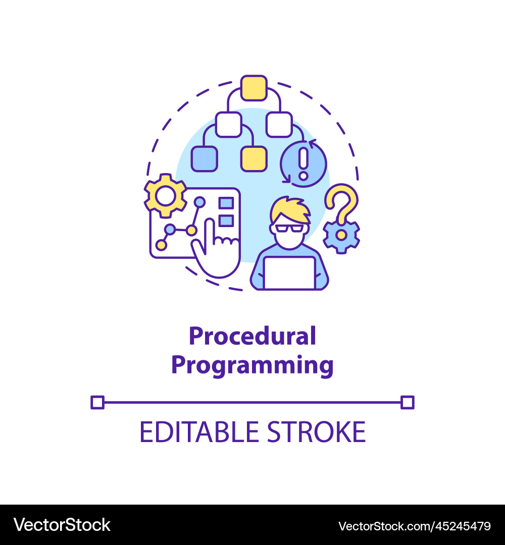 Procedural programming concept icon Procedural programming concept icon Vector Image