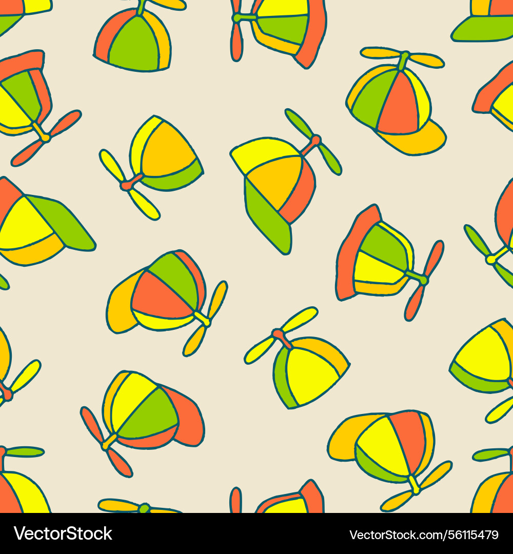 Propeller cap seamless pattern background Propeller cap seamless pattern background vector image