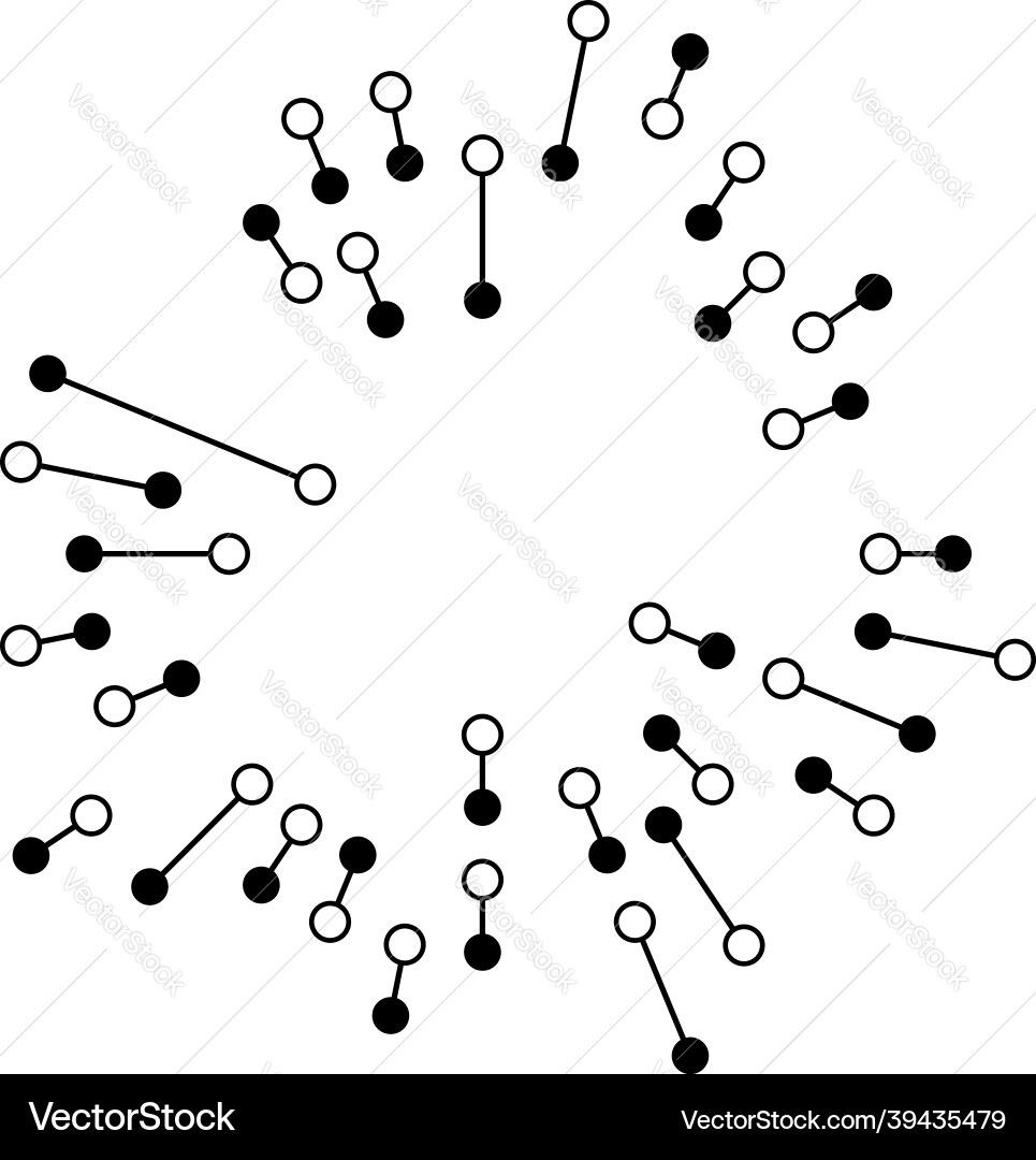 Radial radiating lines with nodes nodal points Radial radiating lines with nodes nodal points Vector Image