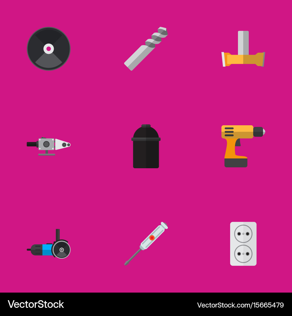 Set of 9 editable instruments icons includes Vector Image