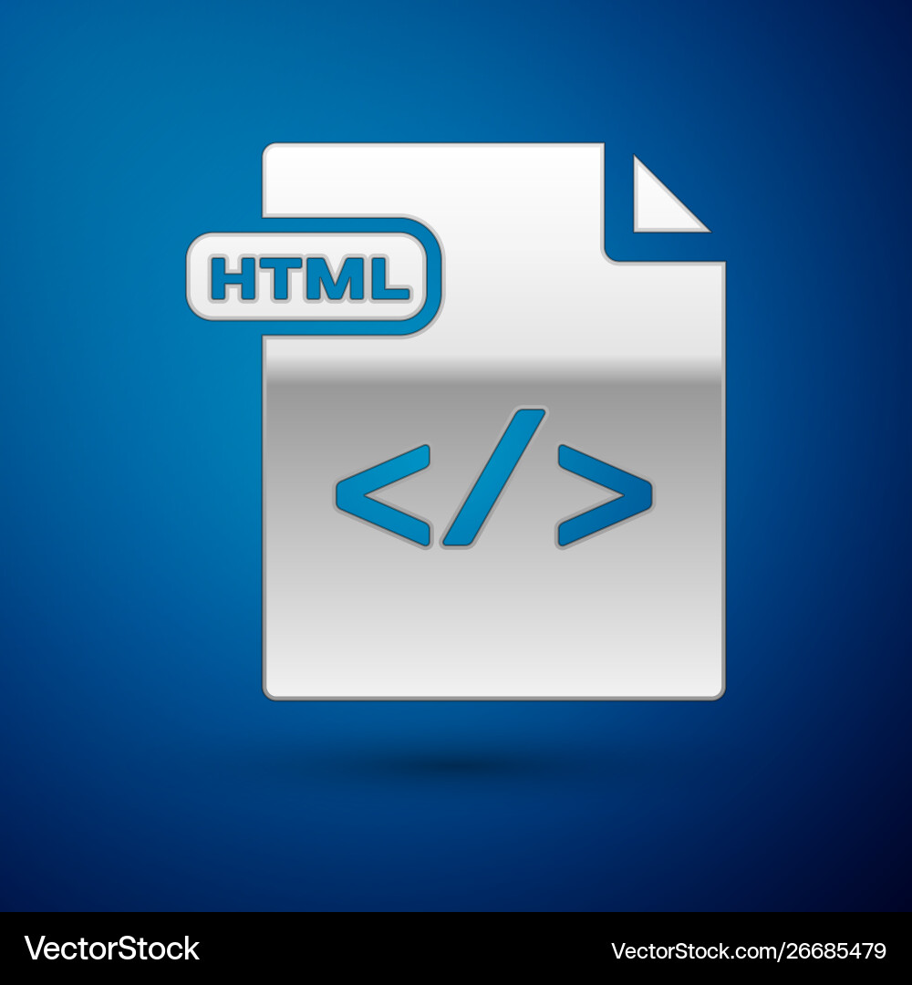 Silver html file document download button Silver html file document download button Vector Image