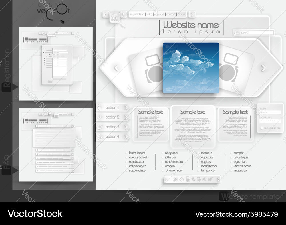 Website design template menu elements Vector Image
