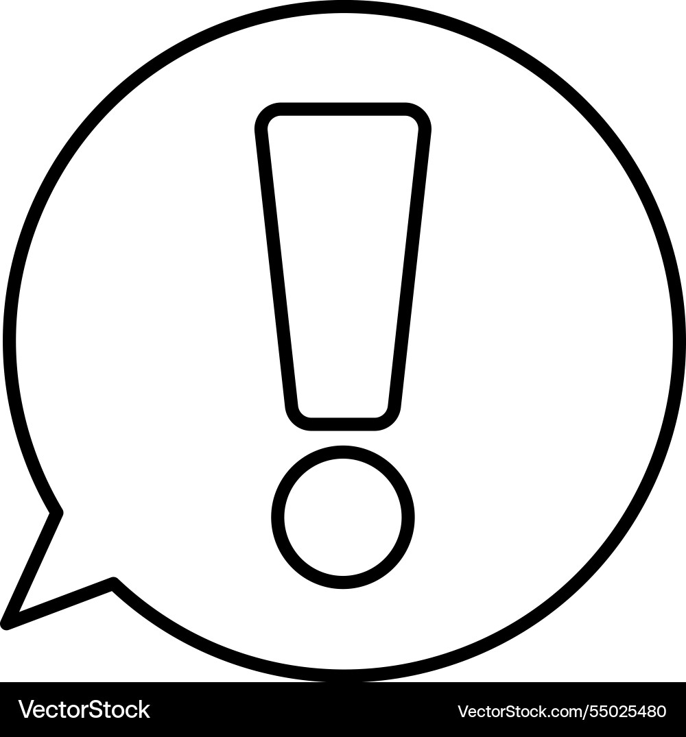 A circle with exclamation point in the middle vector image