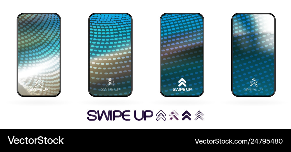 Abstract gradient swipe up icon background Vector Image