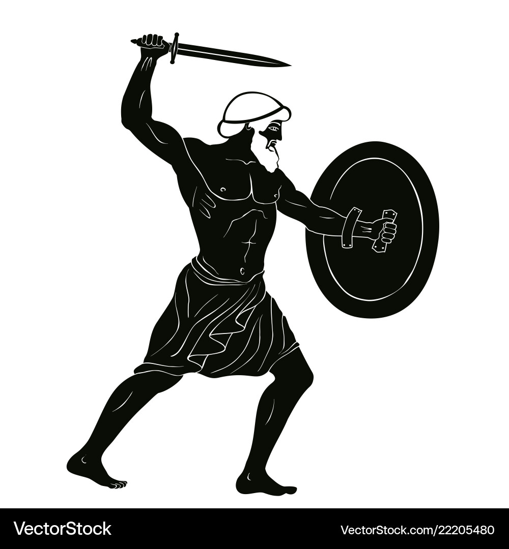 Ancient Greek Warrior Vector Image