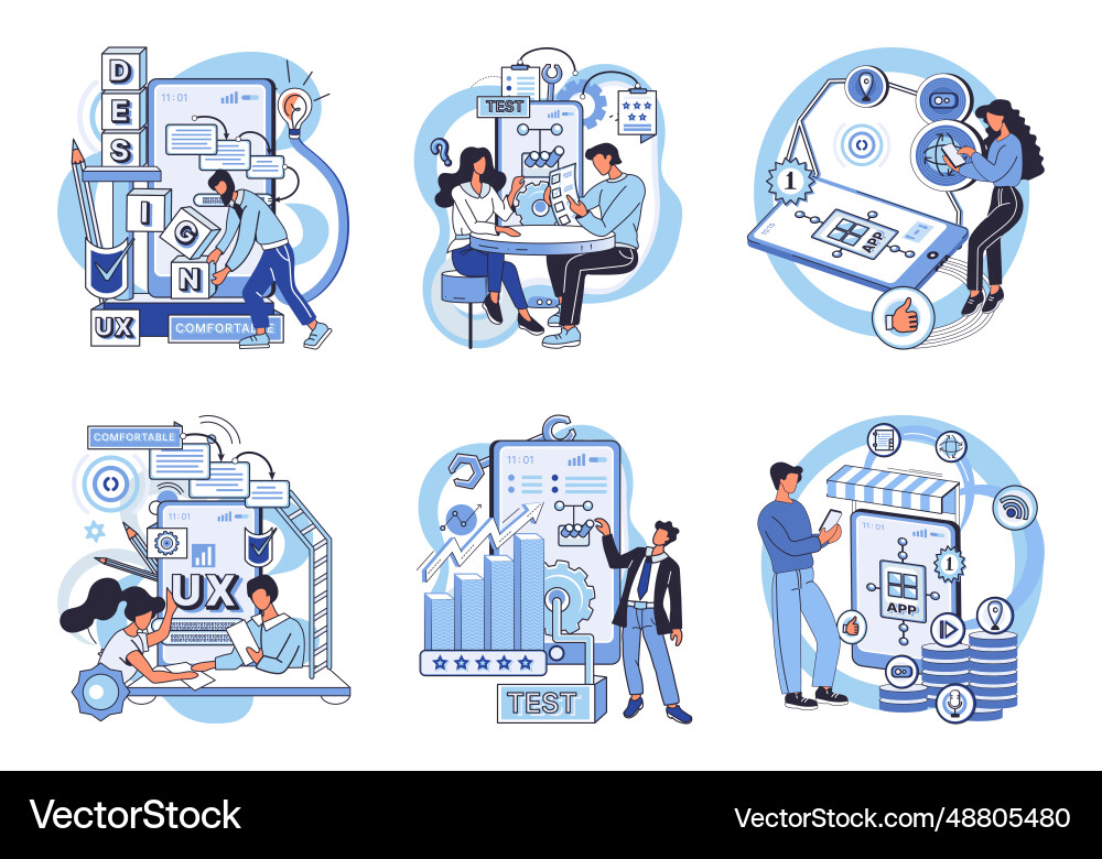 Application testing metaphor Application testing metaphor Vector Image