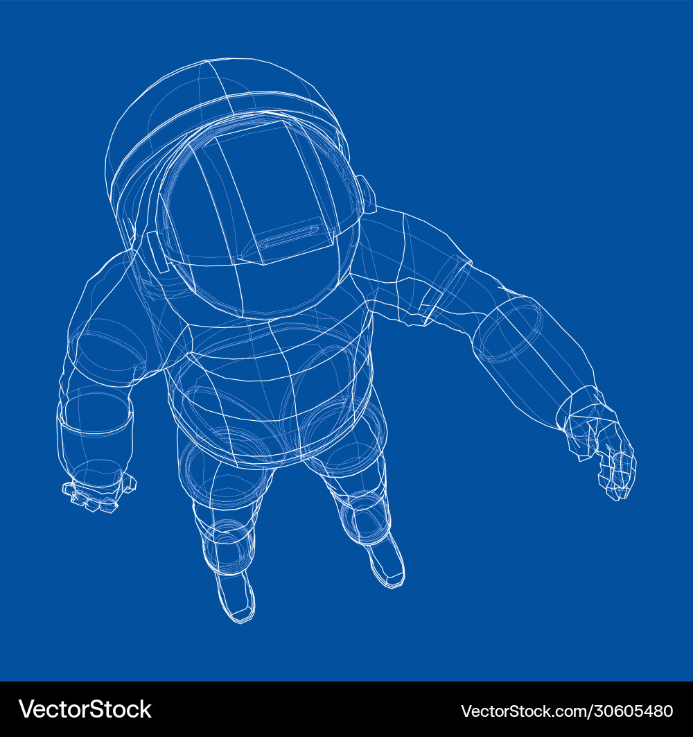 Astronaut concept rendering 3d vector image